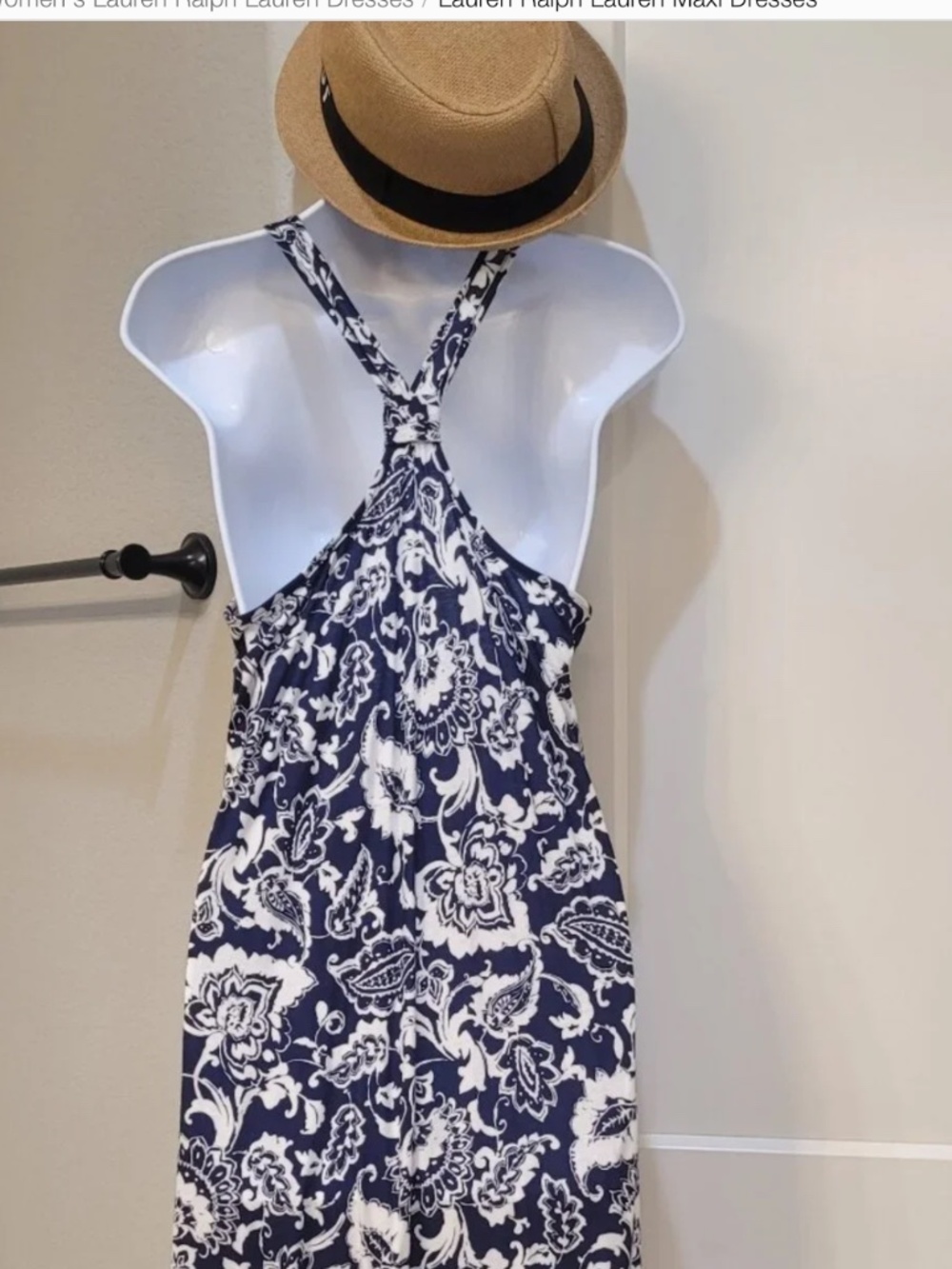 Lauren Ralph Lauren Maxi Summer Dress Size S, Blue/White  Floral, Sleeveless. - Picture 4 of 4